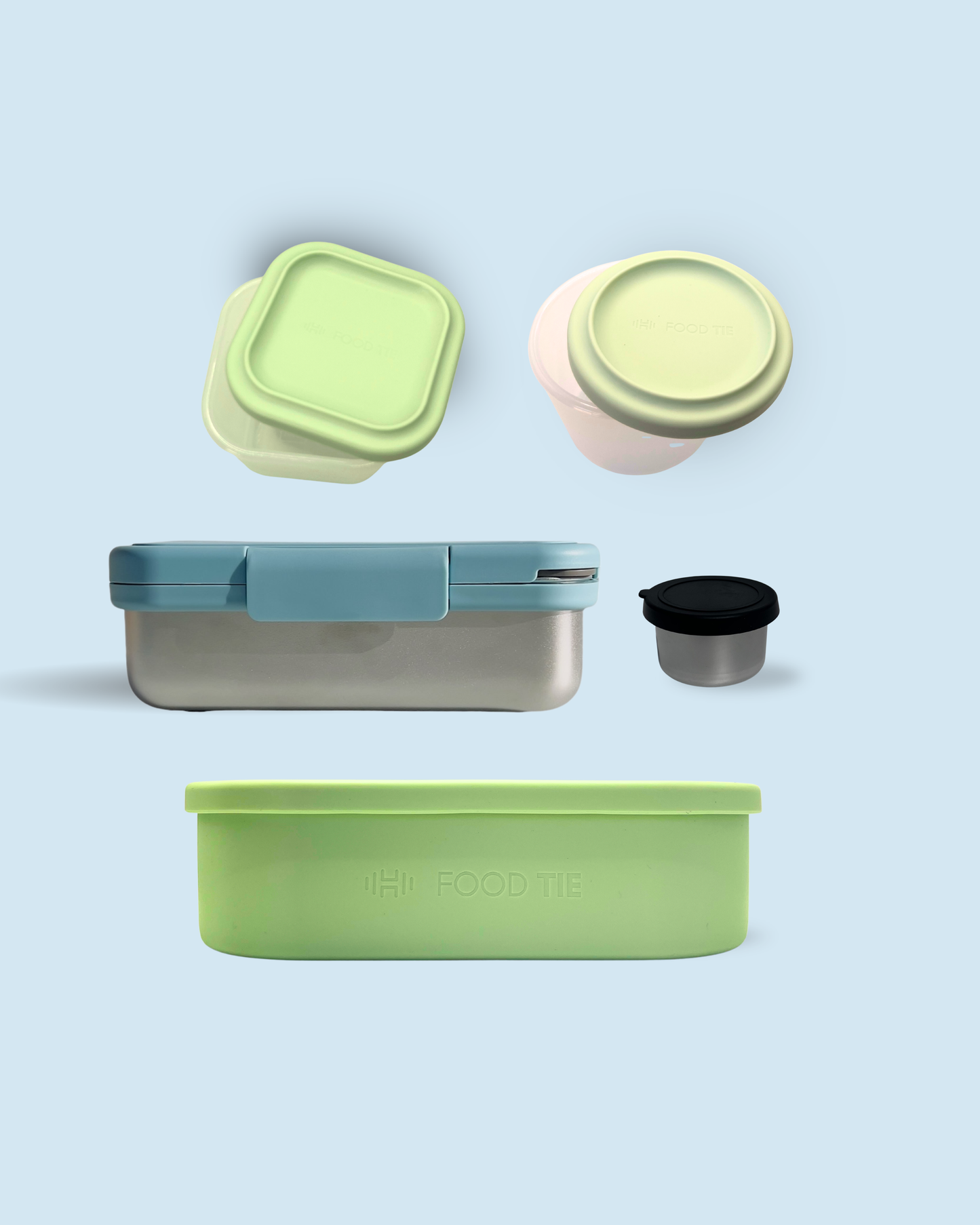 Duo Bento Lunch Box Set | Snack Box Set & Dip Container